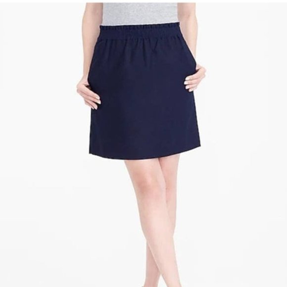 ❗️𝗣𝗥𝗜𝗖𝗘 𝗗𝗥𝗢𝗣❗️ J. CREW Linen City Skirt in Navy - Picture 4 of 7